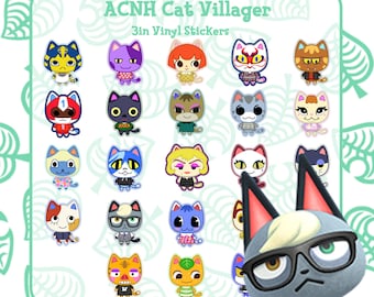 Anthropomorphic Cat Villager 3in Vinyl Stickers