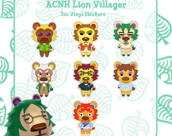 Anthropomorphic Lion Villager 3in Vinyl Stickers