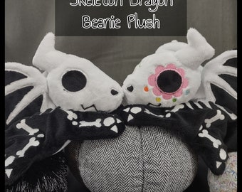 Skeleton Dragon Beanie Plush