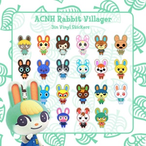 Anthropomorphic Rabbit Villager 3in Vinyl Stickers