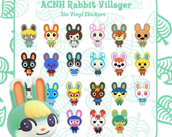 Anthropomorphic Rabbit Villager 3in Vinyl Stickers