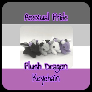 Ace Pride Plush Dragon Keychain