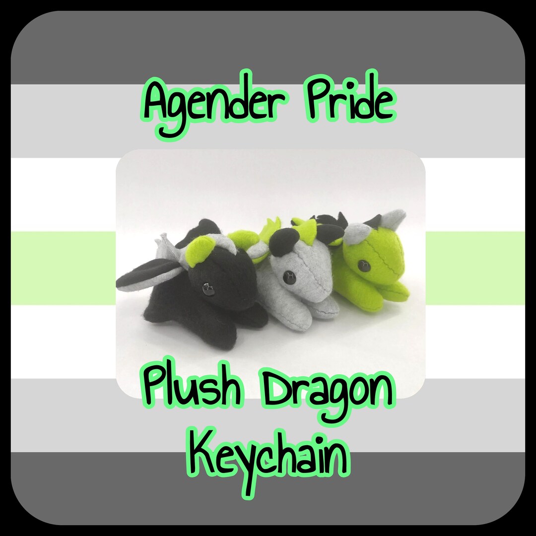 Agender Pride Plush Dragon Keychain - Etsy