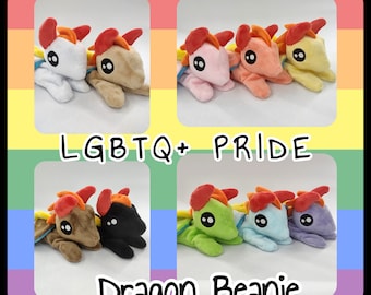 LGBTQ+ Pride Beanie Dragon Plush