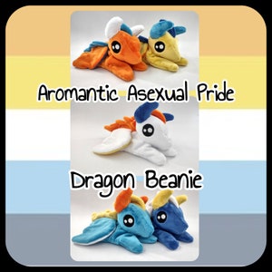 Aro Ace Pride Beanie Dragon Plush