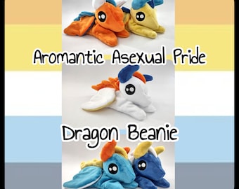 Aro Ace Pride Beanie Dragon Plush