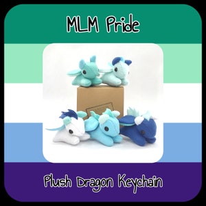 MLM Gay Pride Plush Dragon Keychain