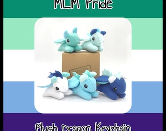 MLM Gay Pride Plush Dragon Keychain