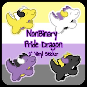 Niet-binaire Pride Dragon-sticker