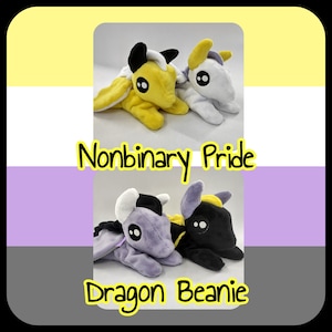 NonBinary Pride Beanie Dragon Pluche