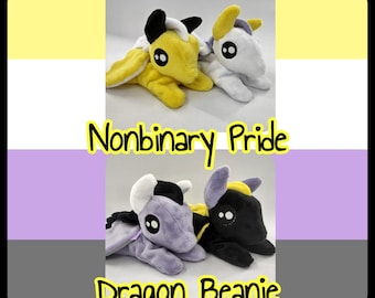 NonBinary Pride Beanie Dragon Plush