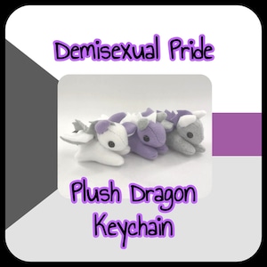 Demisexual Pride Plush Dragon Keychain