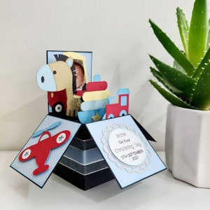 Biglietto pop-up per battesimo personalizzato, biglietto di compleanno unico