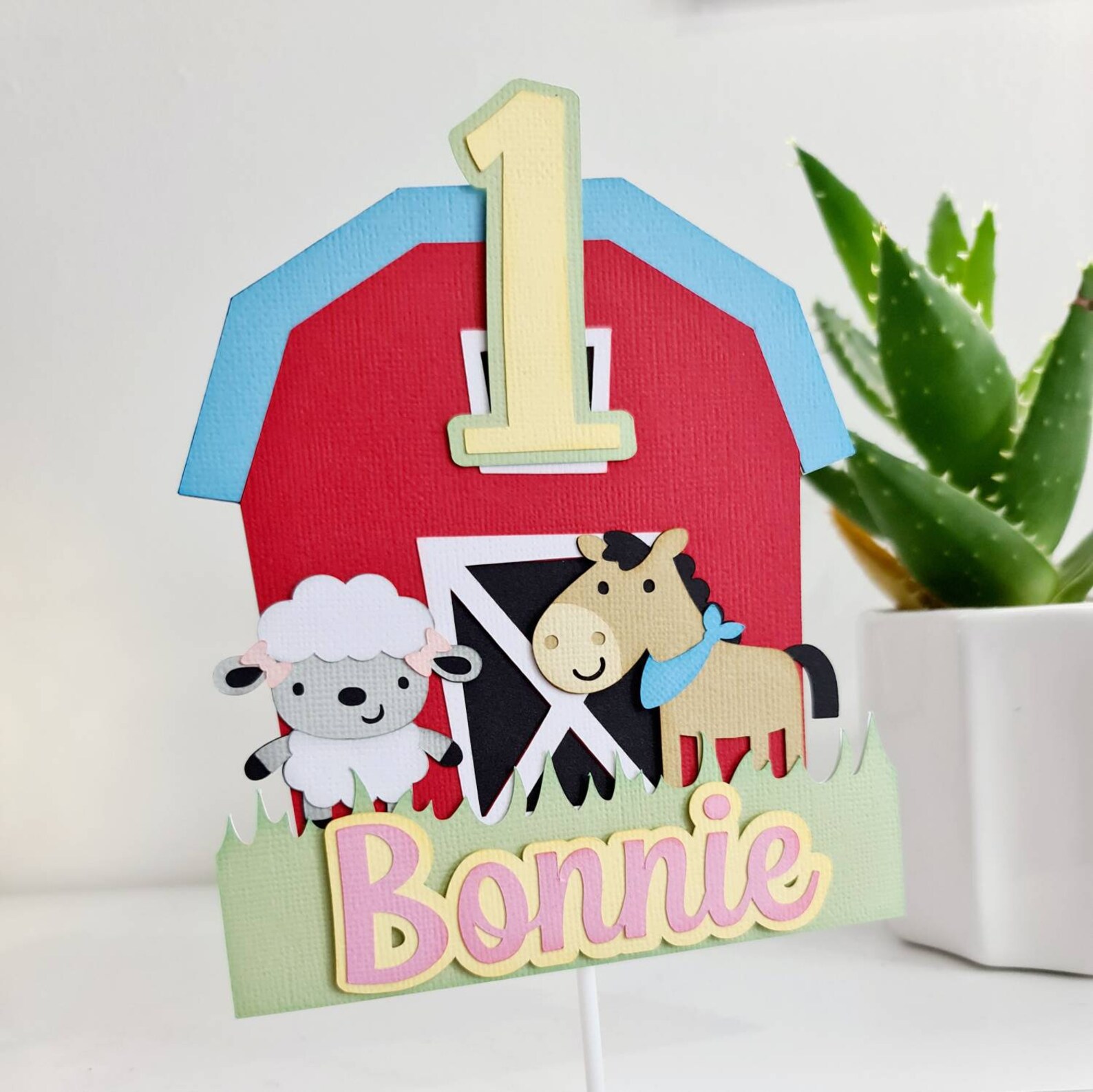 Farm Animals Cake Topper With Name and Age Personalised Etsy UK