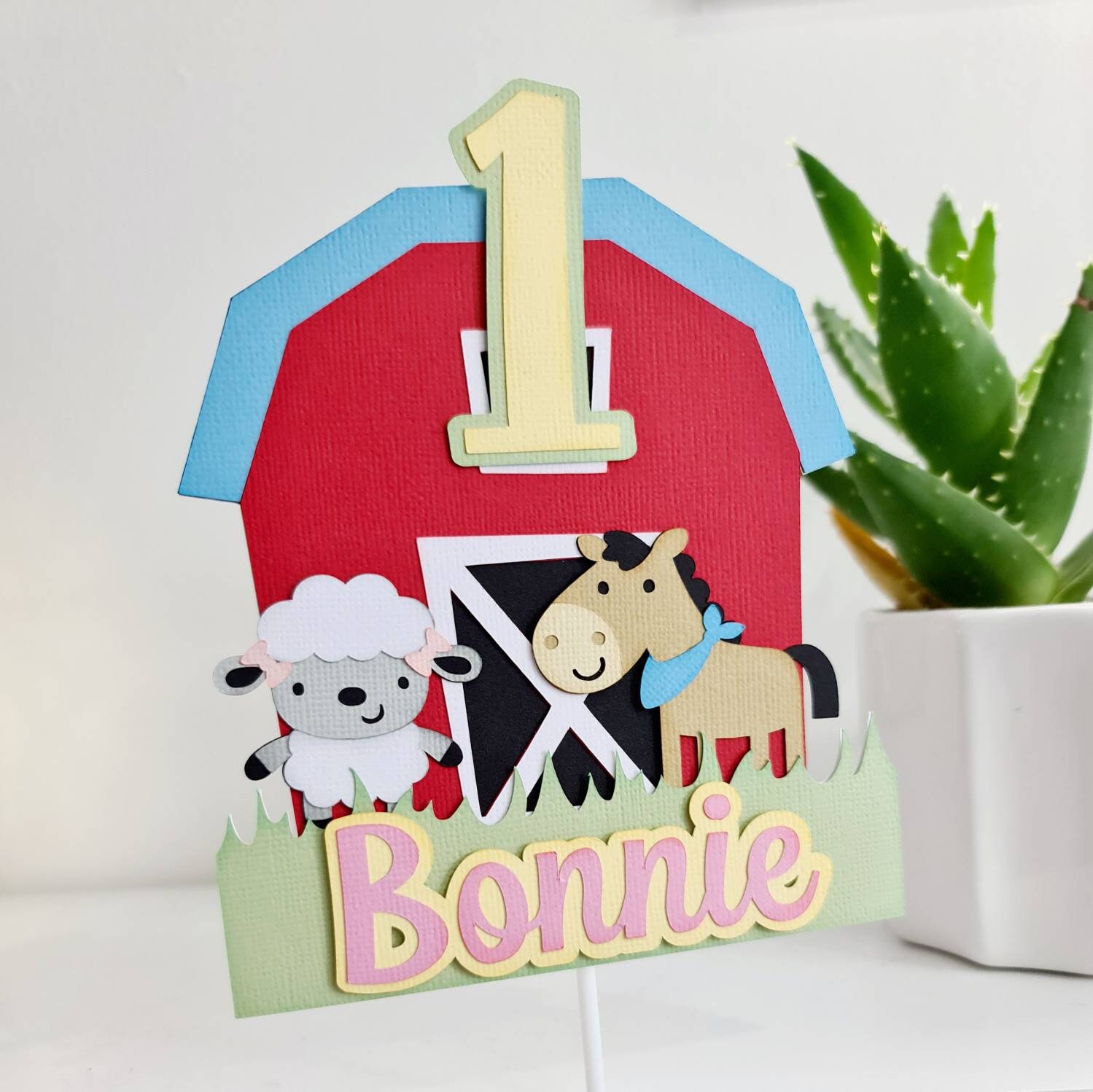 Farm Animals Cake Topper With Name and Age Personalised Etsy UK