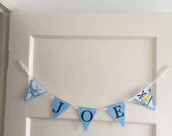 Helicopter Bunting Personalised, Boys Party Decor, Cake Smash Props