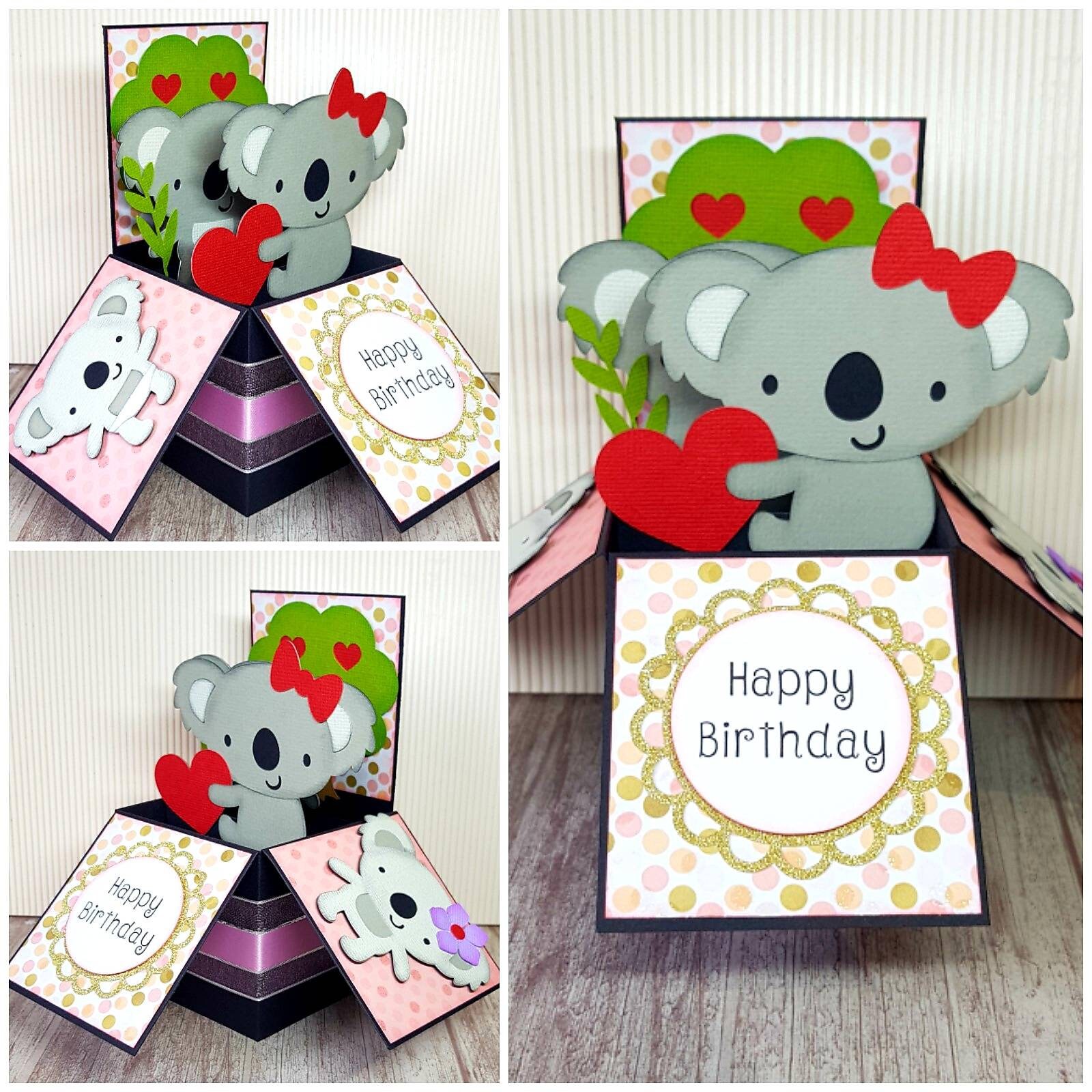 Koala Box Card Koala Valentine's Day Card Pop up Card Etsy UK