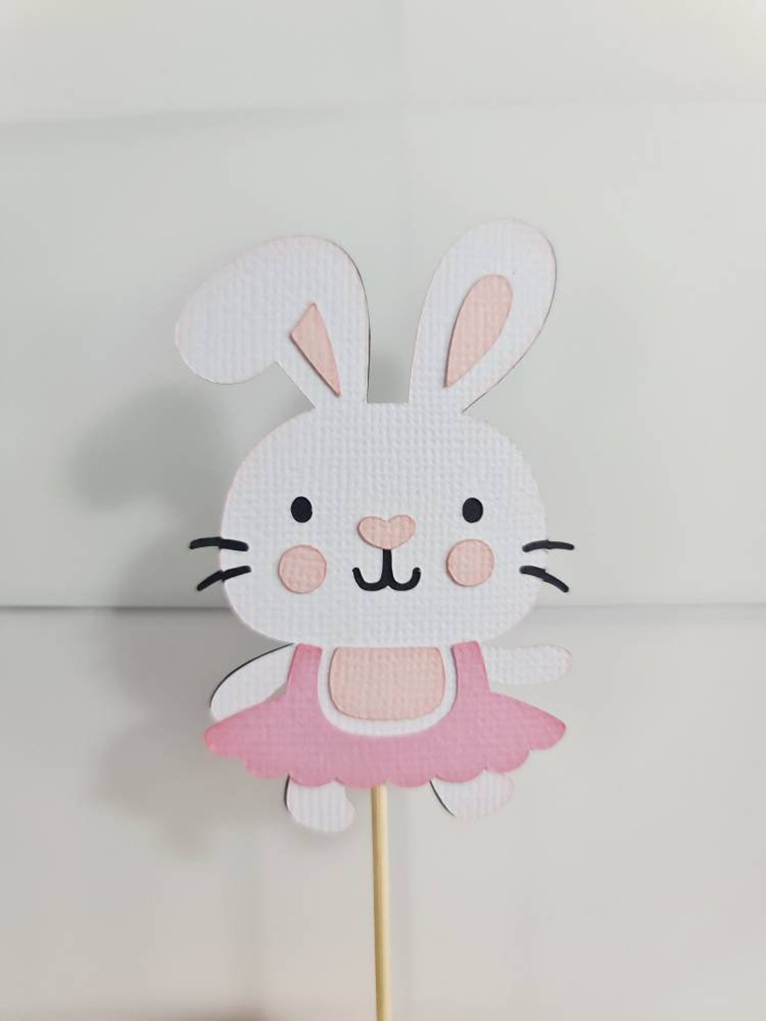 Rabbit Topper Cute Bunny Cupcake Toppers, Rabbit Cake Toppers, First Birthday Cake ...