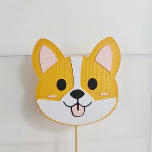 Corgi Birthday Cupcake Toppers, First Birthday Corgi Cupcake Toppers, Corgi Cake Smash Props