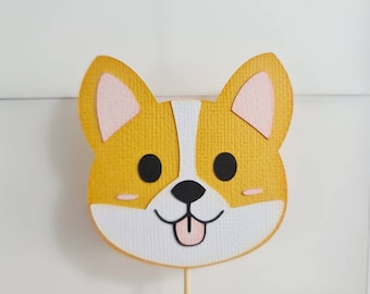 Corgi cumpleaños Cupcake Toppers, primer cumpleaños Corgi Cupcake Toppers, Corgi Cake Smash Props