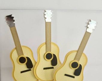 Adornos para cupcakes de cumpleaños con forma de guitarra, adornos para tartas con forma de guitarra, accesorios para aplastar tartas