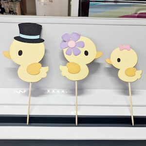 Duck Birthday Cupcake Toppers, Ducks Cake Toppers, First Birthday Cake Smash Props