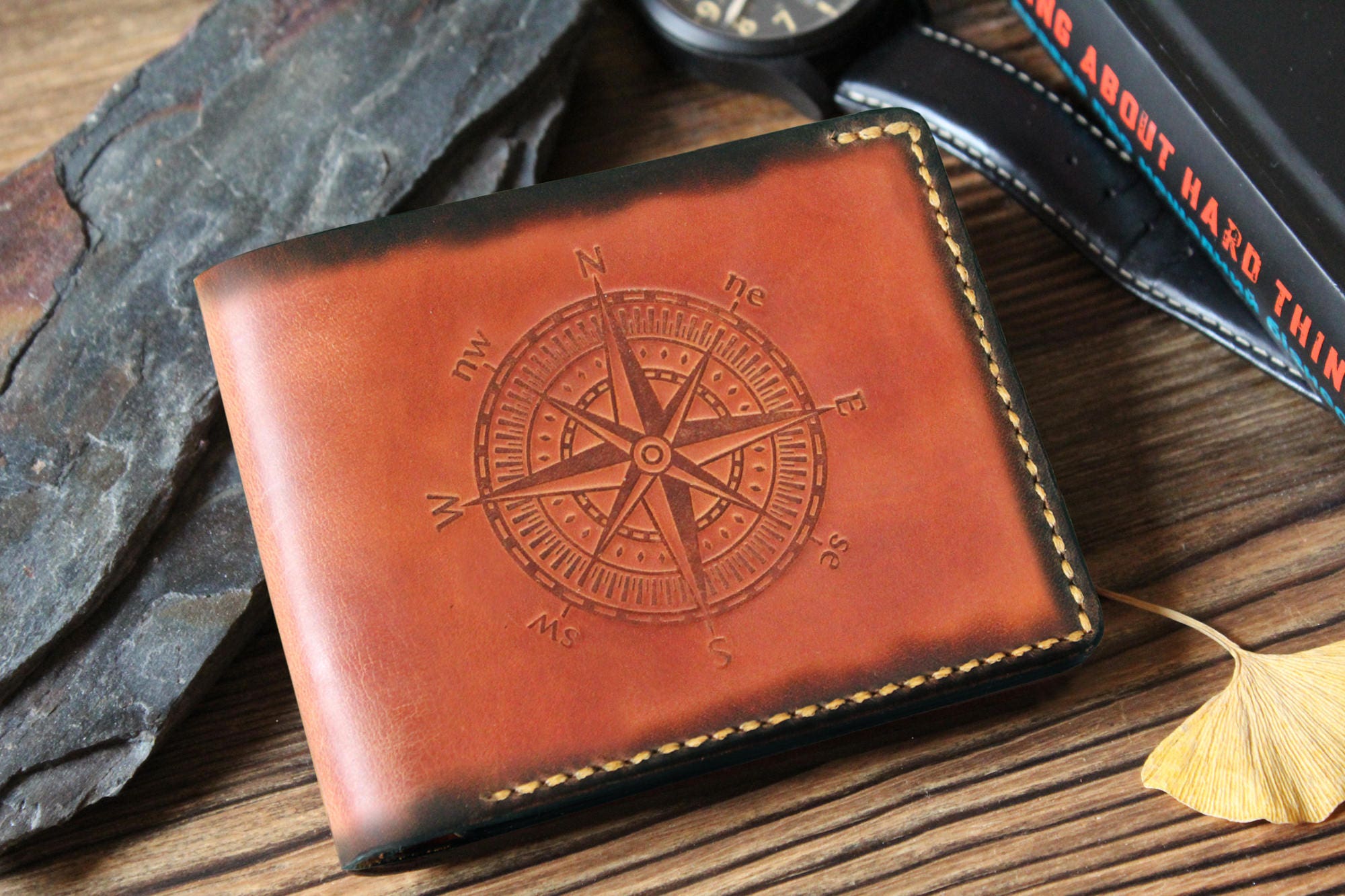 Personalized leather wallet for man wallet Engraved wallet Etsy