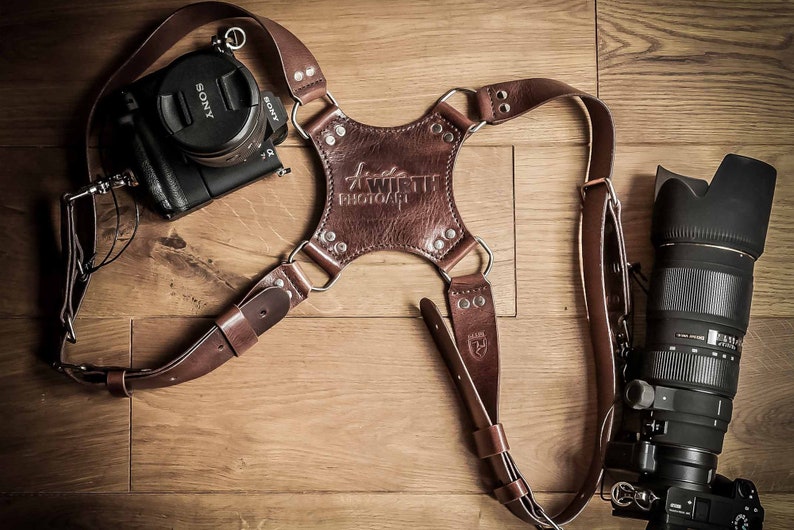 Custom Dual Camera Straps Photographer Leather Harness Two Etsy
