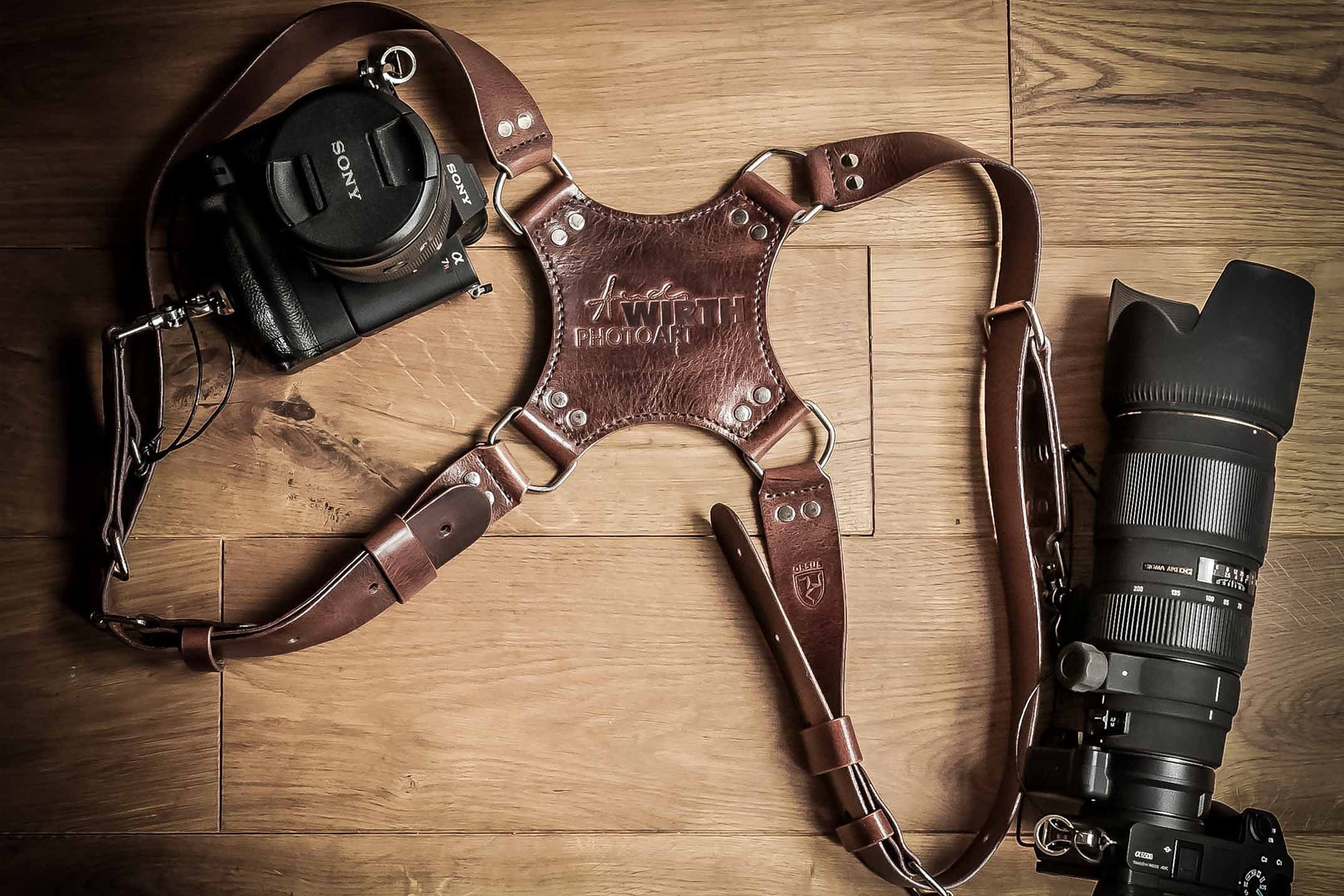 Custom dual camera straps Photographer leather harness Two Etsy