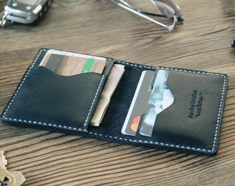 Boyfriend gift Leather card holder Credit card wallet for him Gift for husband Card case Minimalist wallet Black wallet Thin wallet mens