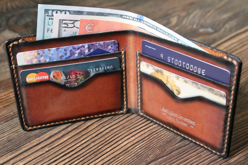 Personalized Wallet for Men Custom Leather Wallet Monogrammed Etsy