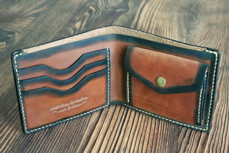 mens leather coin purse personalised