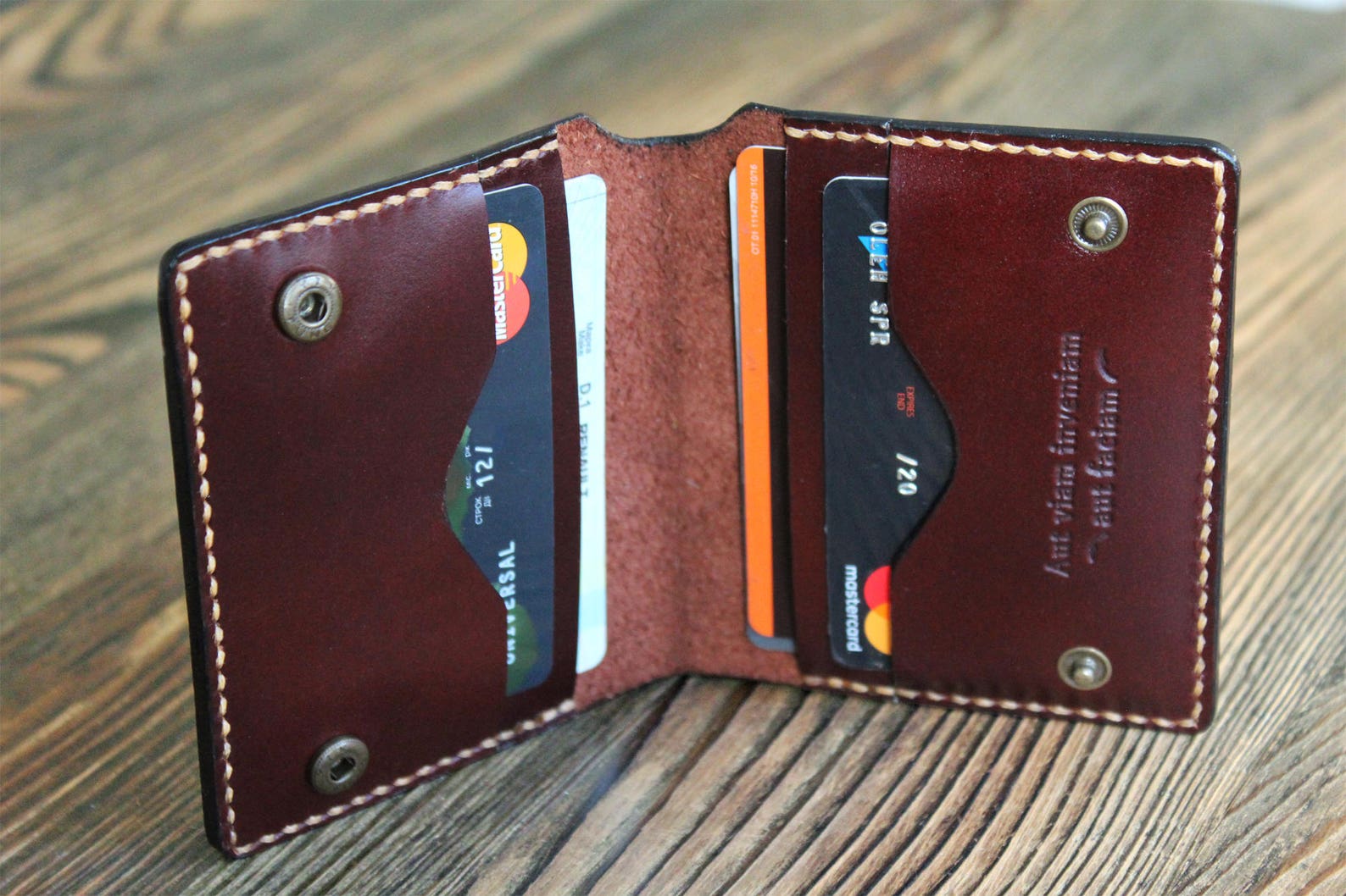 Leather Wallet Personalized Mens Wallet Slim Leather Wallet Etsy