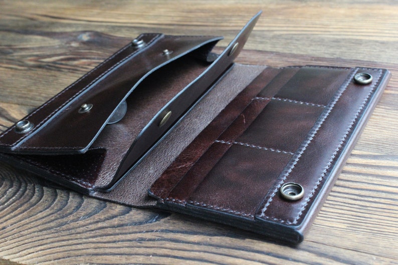 Man Long Wallet Family Travel Wallet Organizer Long Leather Etsy
