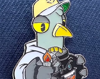 Pigeon Flipper Collaboration  1.35' Soft Enamel hat/lapel pin