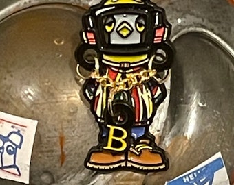 Cap in Space.    1.35” Single Prong Chain Soft Enamel Hat/Lapel Pin