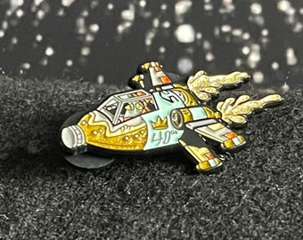 Cap in Space.    1.5 ” double Prong Soft Enamel Hat/Lapel