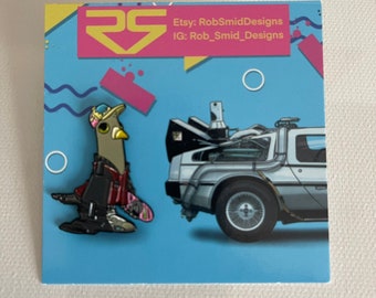 Cap to the Future.    1.35” Single Prong Glow in the Dark Soft Enamel Hat/Lapel