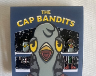 Cap Bandits Soft Enamel Pin Set.