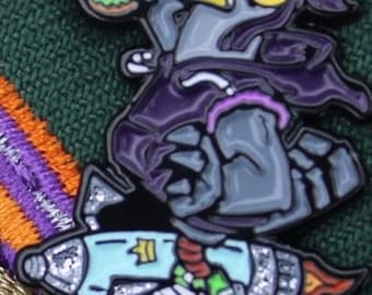 40oz Goblin 1.35' Soft Enamel hat/lapel pin with 3" sticker