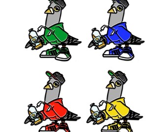 40oz Pigeon 2.0  1.35” Single Prong Hard Enamel Hat/Lapel Pin