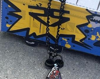 Spider-Pigeon 1” chain with 1” charm Soft Enamel Hat/Lapel Chain Pin Set