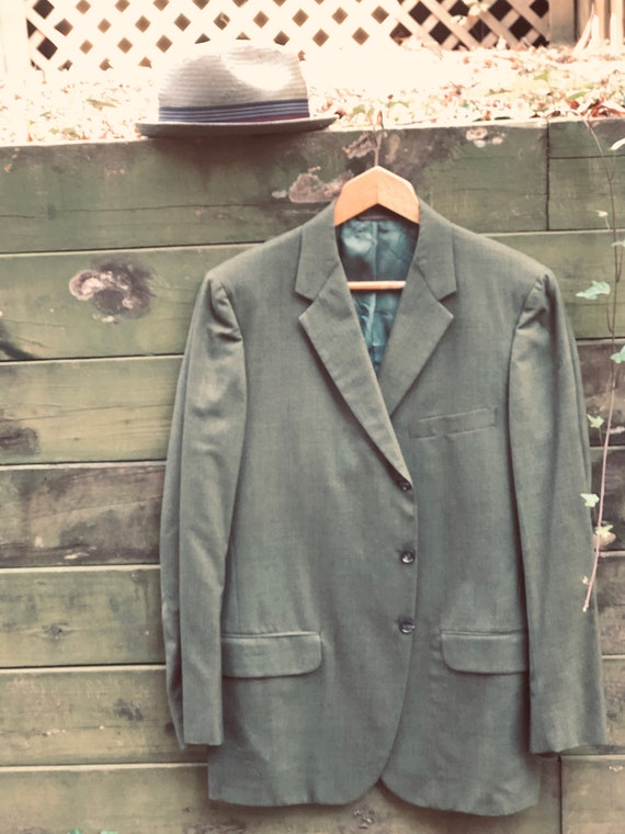 Men's 1960s Pomeroy Retro Green Sport Coat Gem