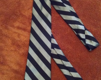 Beautiful Silk Grey and Black Striped Necktie