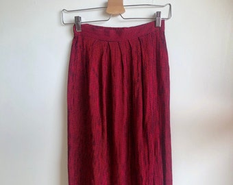 VINTAGE 1990s High Waist Plaid Maxi Skirt