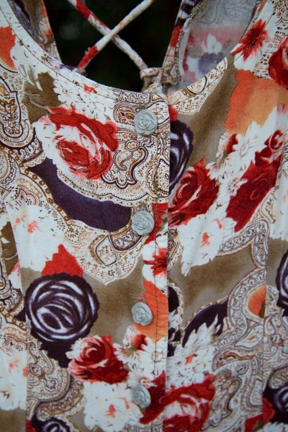 Sale! 30% OFF- VINTAGE 1990's Floral Tied Dress - image 5