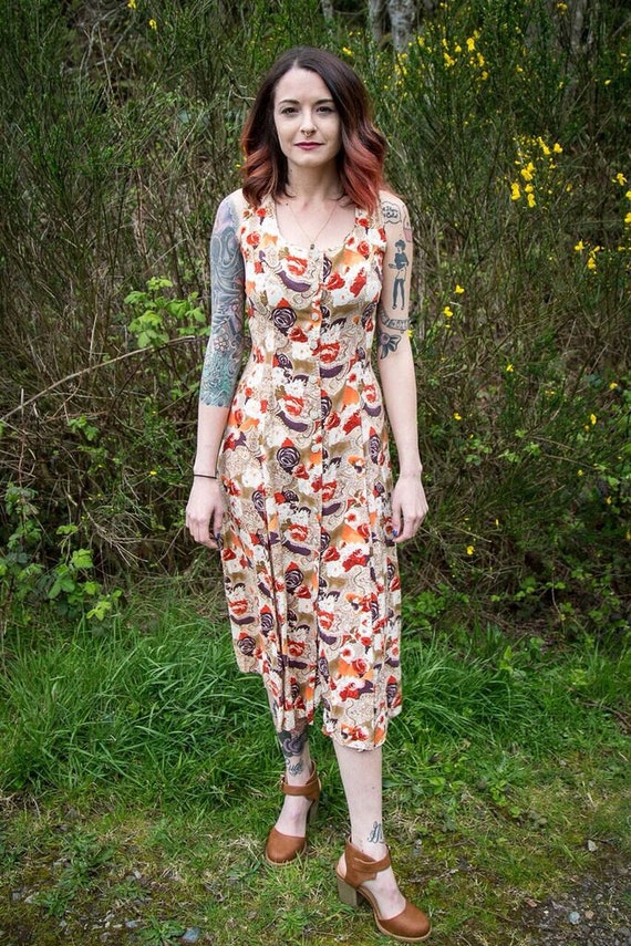 Sale! 30% OFF- VINTAGE 1990's Floral Tied Dress - image 2