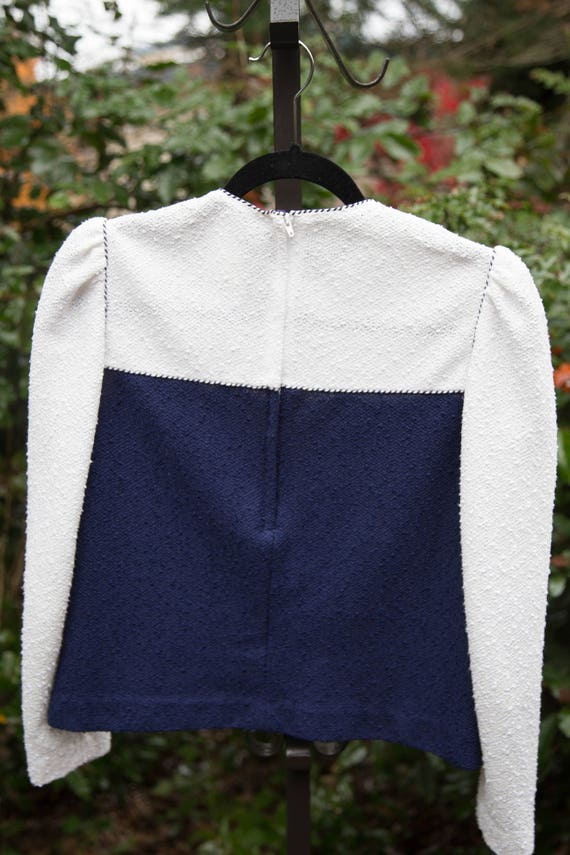 VINTAGE 1990s Leslie Fay Navy Blue Sweater - image 4