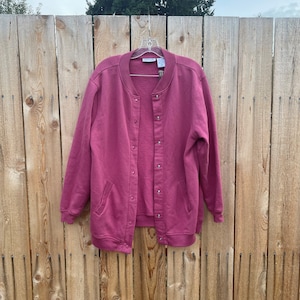 VINTAGE 1990s Pink Cardigan Swaeter Jacket