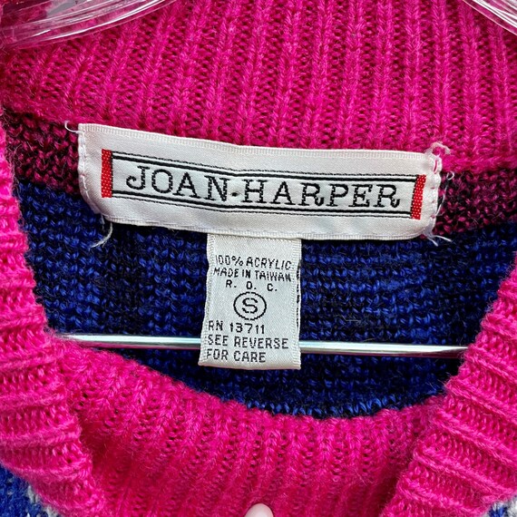 VINTAGE 1980s Joan Harper Pink Rose Sweater - image 4